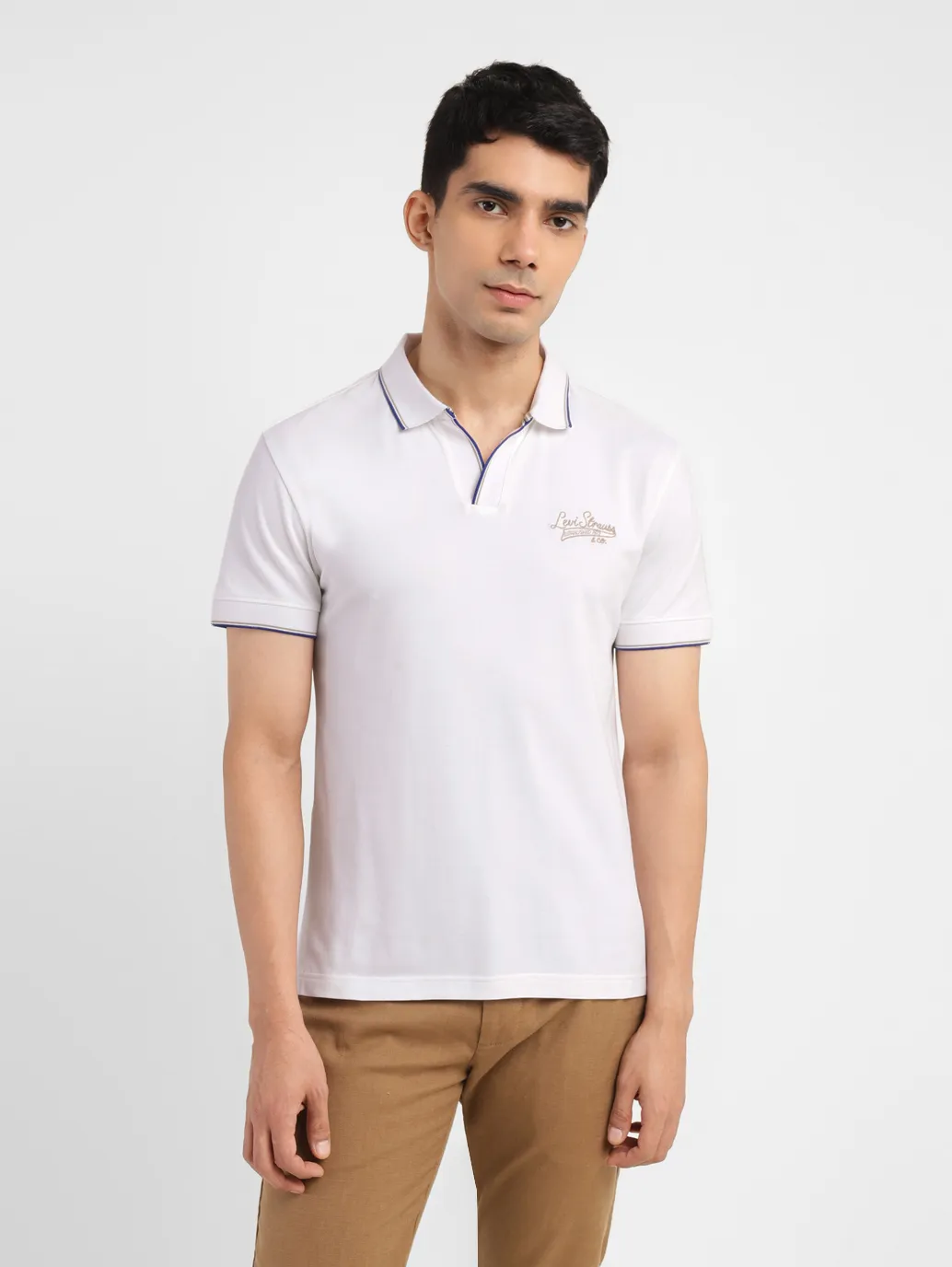 Men's Solid Slim Fit Polo T-shirt - Image 2