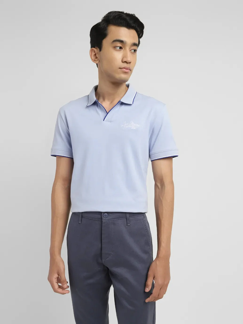 Men's Solid Slim Fit Polo T-shirt