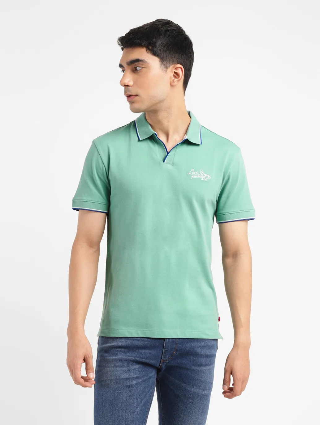 Men's Solid Slim Fit Polo T-shirt - Image 2