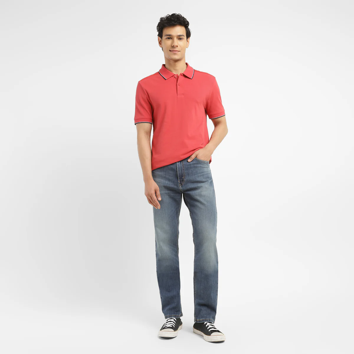 Men's Solid Slim Fit Polo T-shirt - Image 3
