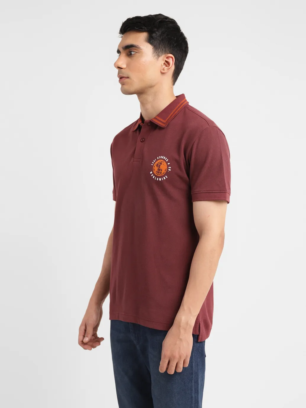 Men's Solid Slim Fit Polo T-shirt - Image 4