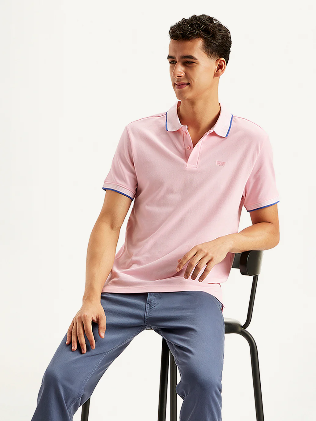 Men's Solid Slim Fit Polo T-Shirt - Image 2