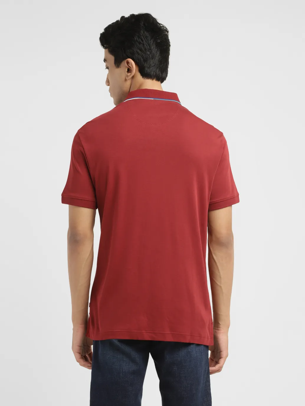 Men's Solid Slim Fit Polo T-shirt - Image 3