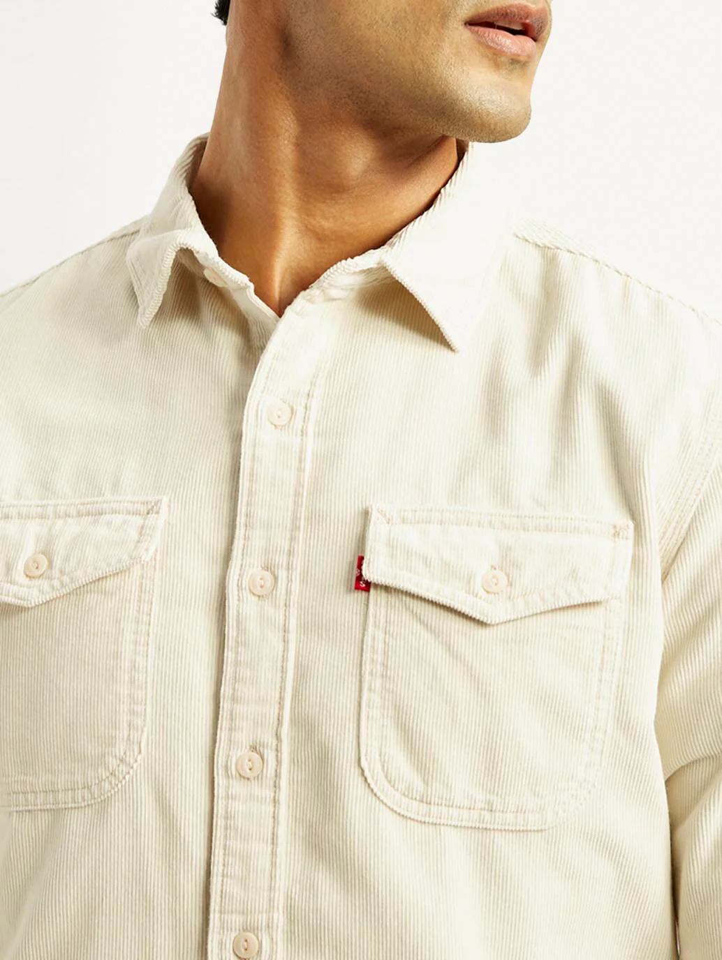 Men's Solid Slim Fit Corduroy Shirt - Image 5