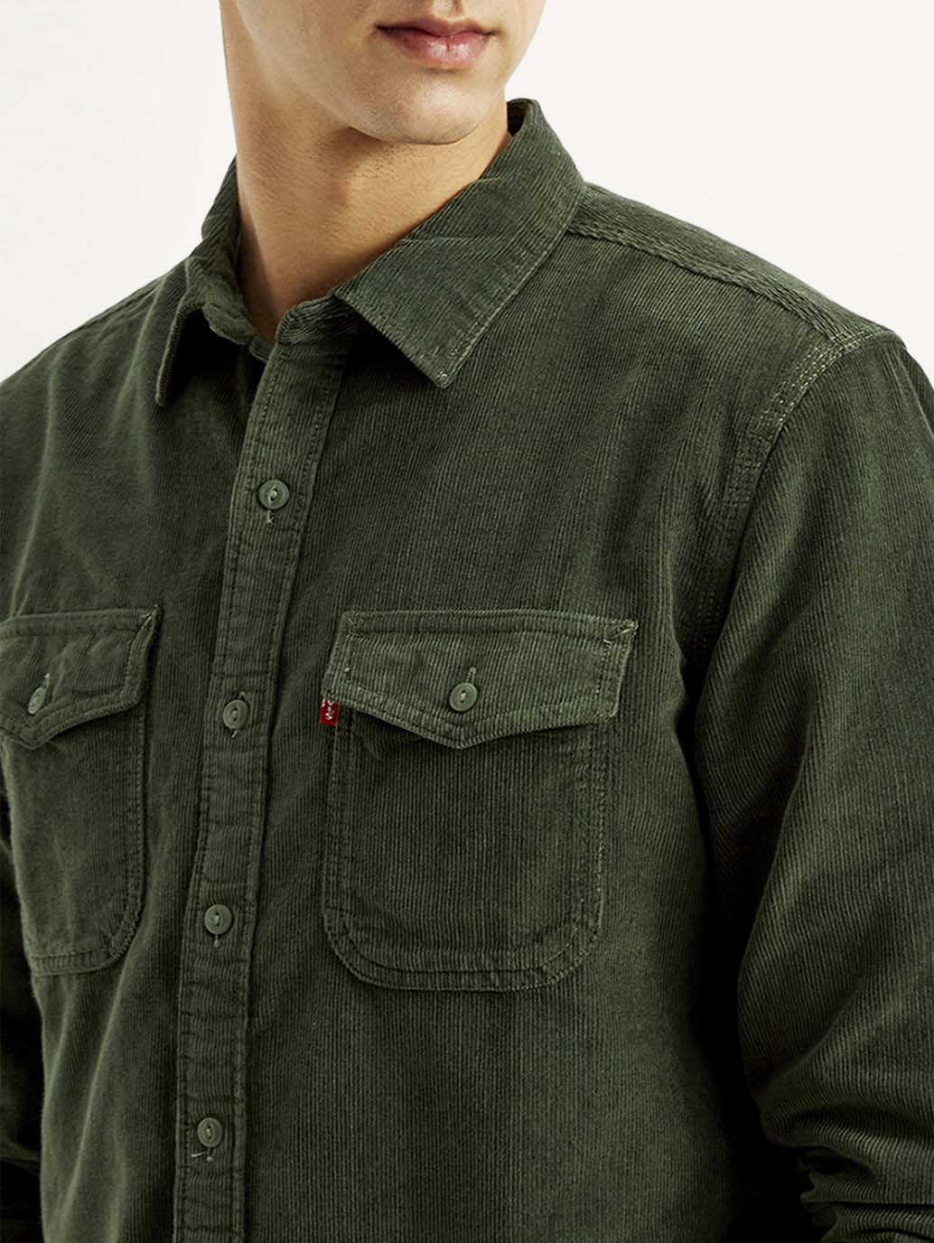 Men's Solid Slim Fit Corduroy Shirt - Image 5