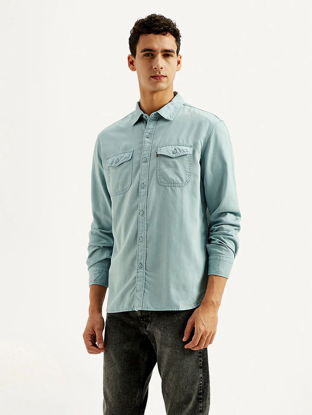 Men's Solid Slim Fit Overdyed Overshirt - Image 3