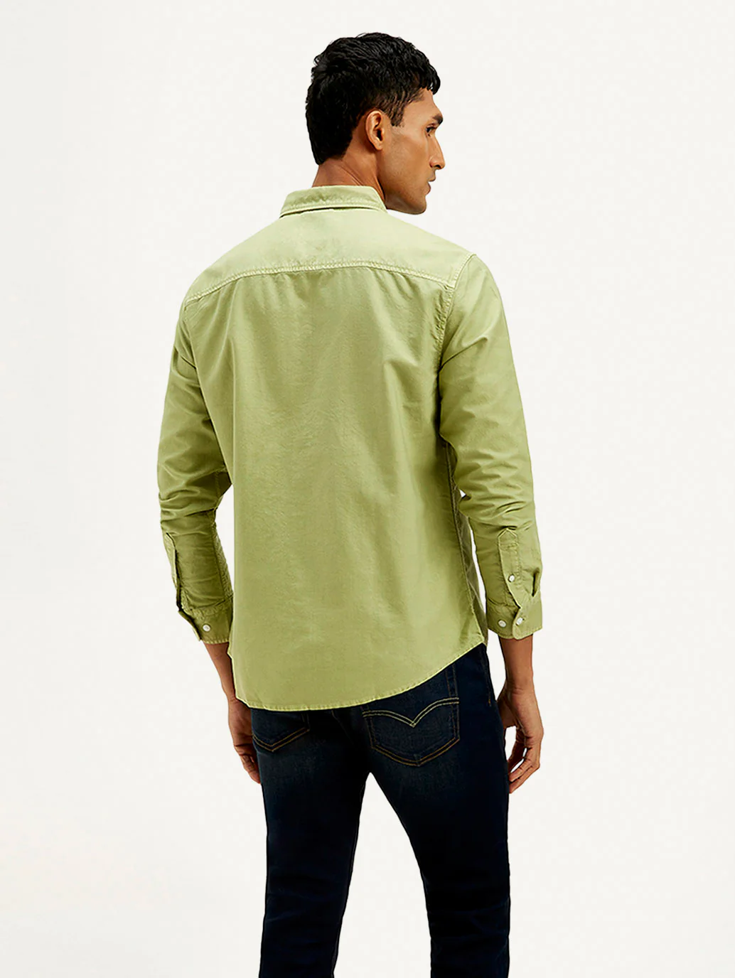 Men's Solid Dyed Slim Fit Shirt - Image 4