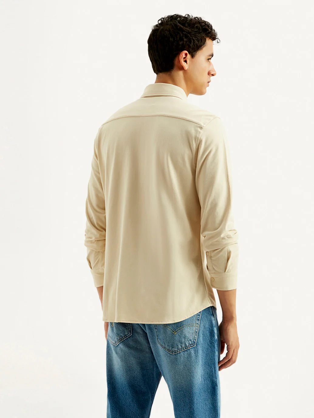 Men's Solid Slim Fit Knit Shirt - Image 3