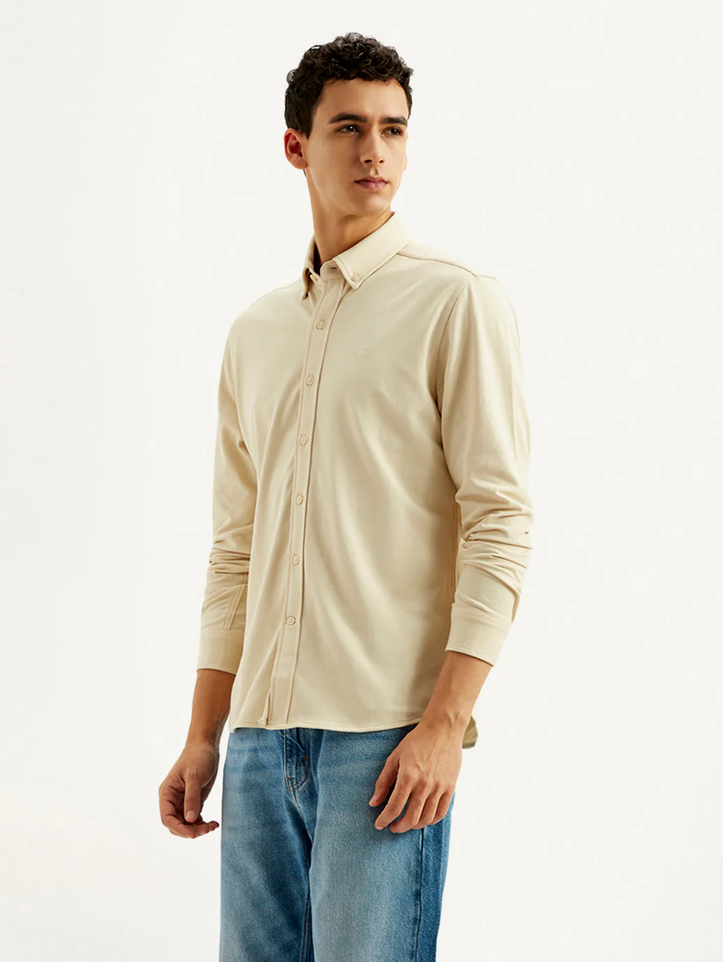 Men's Solid Slim Fit Knit Shirt - Image 5