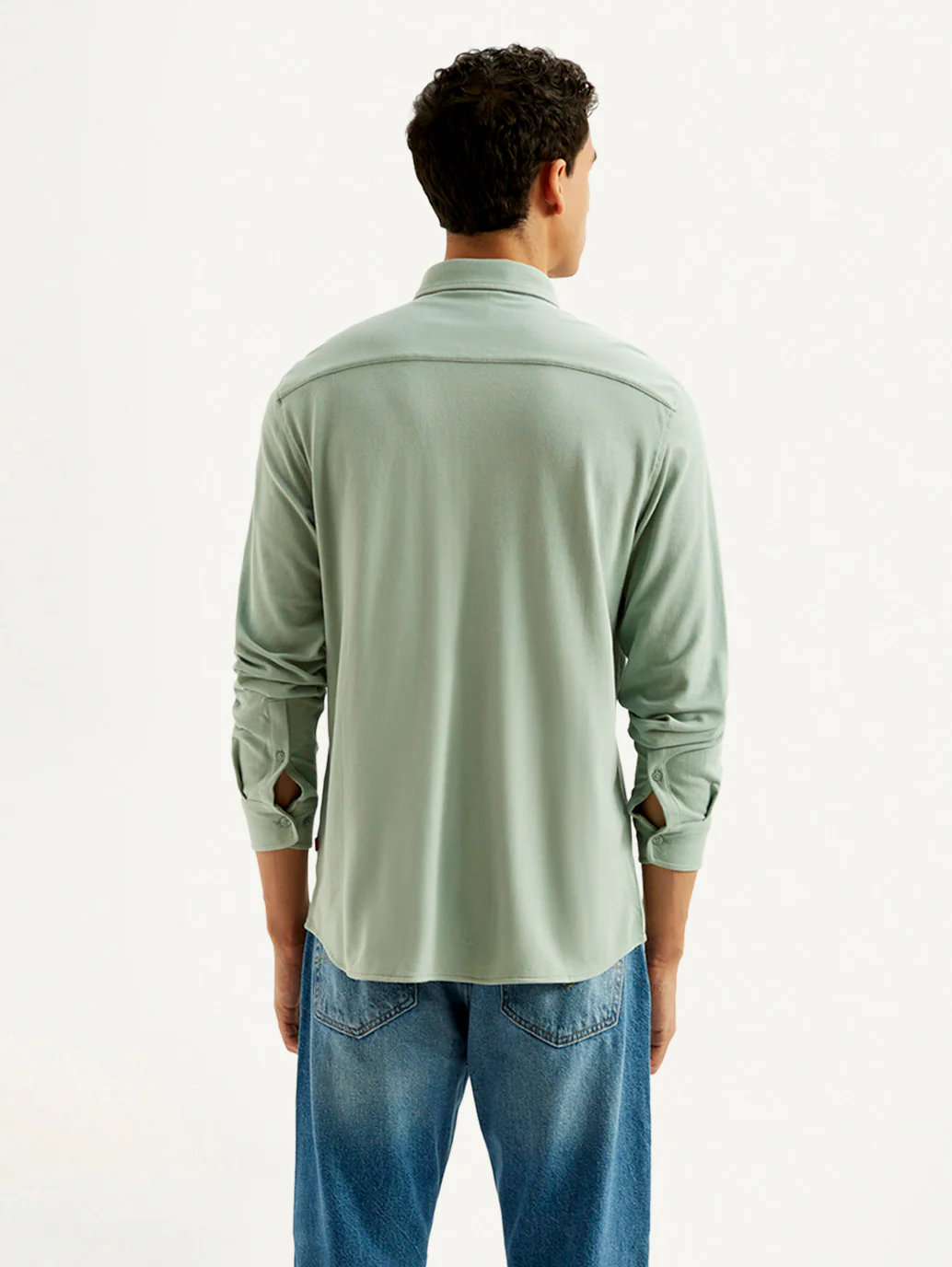 Men's Solid Slim Fit Knit Shirt - Image 3