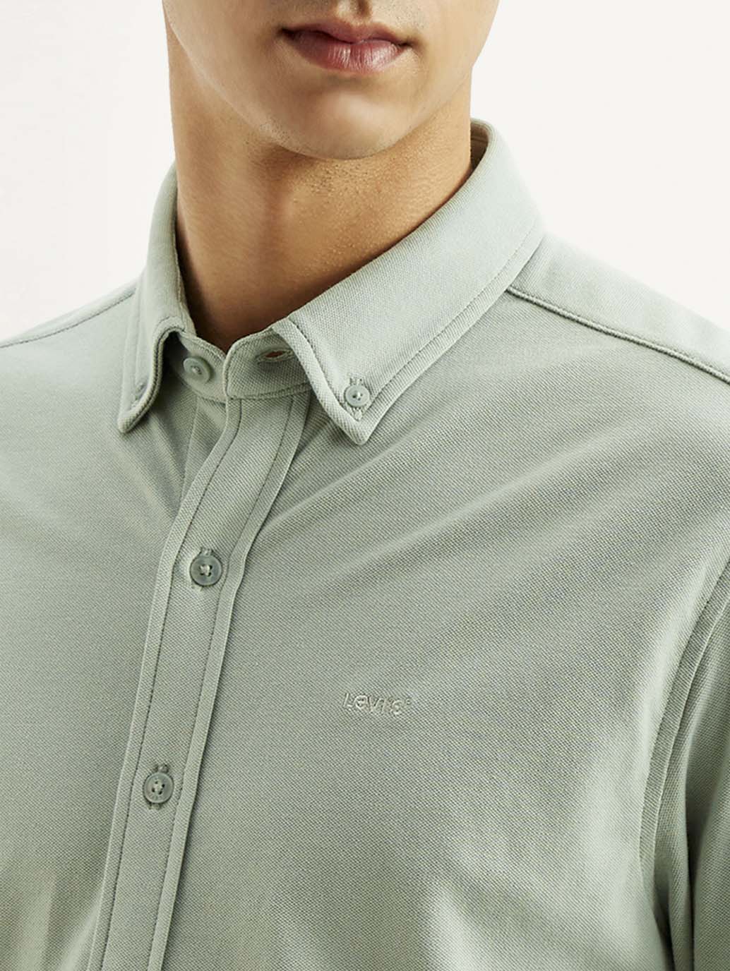 Men's Solid Slim Fit Knit Shirt - Image 4
