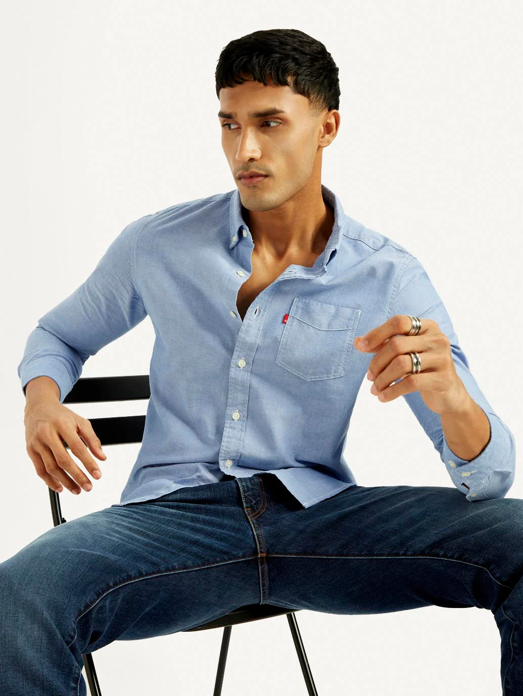 Men's Solid Slim Fit Oxford Shirt