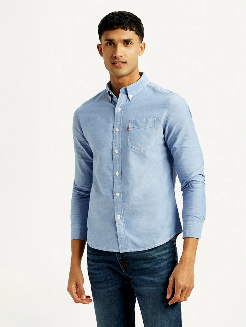 Men's Solid Slim Fit Oxford Shirt - Image 3