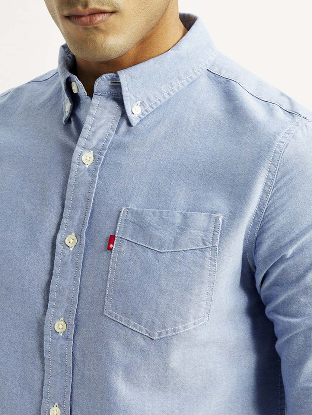 Men's Solid Slim Fit Oxford Shirt - Image 5