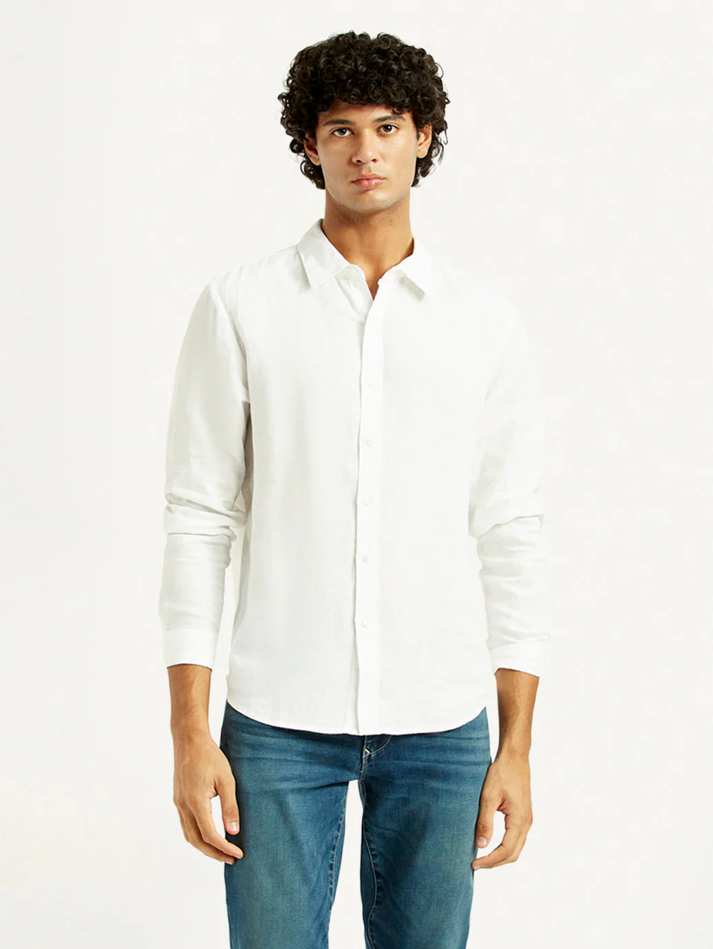 Men's Solid Slim Fit Linen Shirt - Image 2