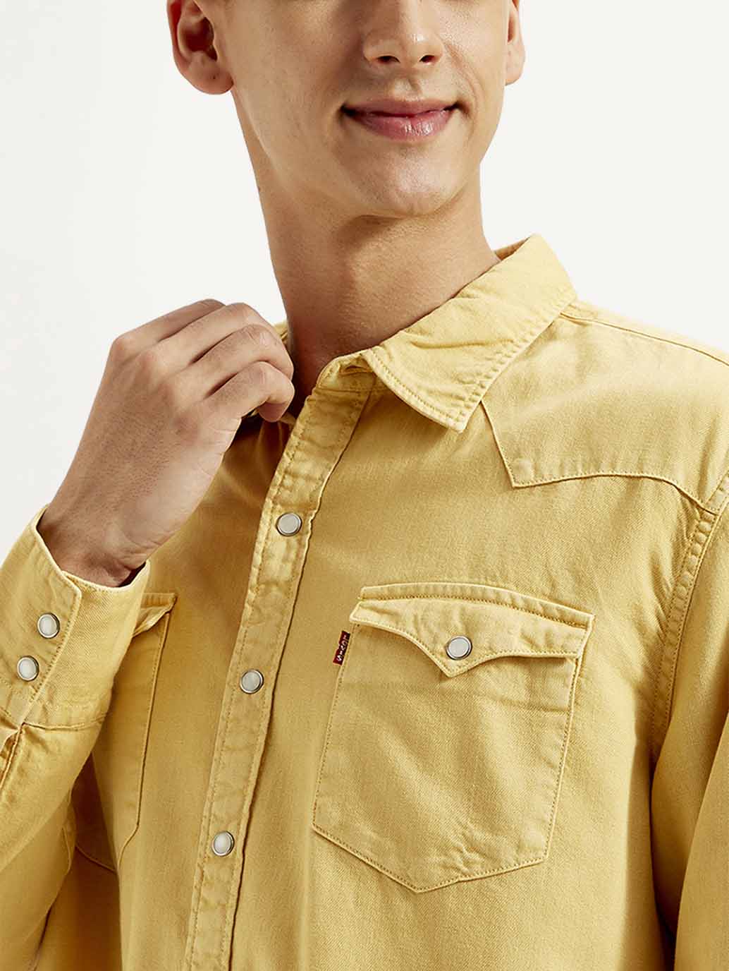 Men's Solid Dyed Slim Fit Shirt - Image 4