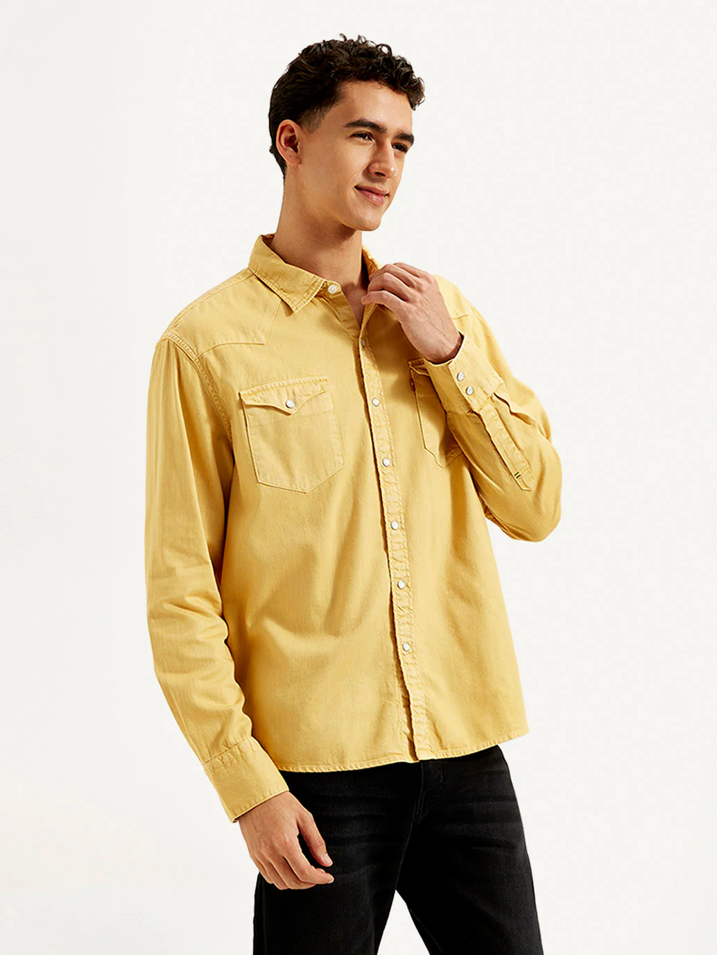 Men's Solid Dyed Slim Fit Shirt - Image 5