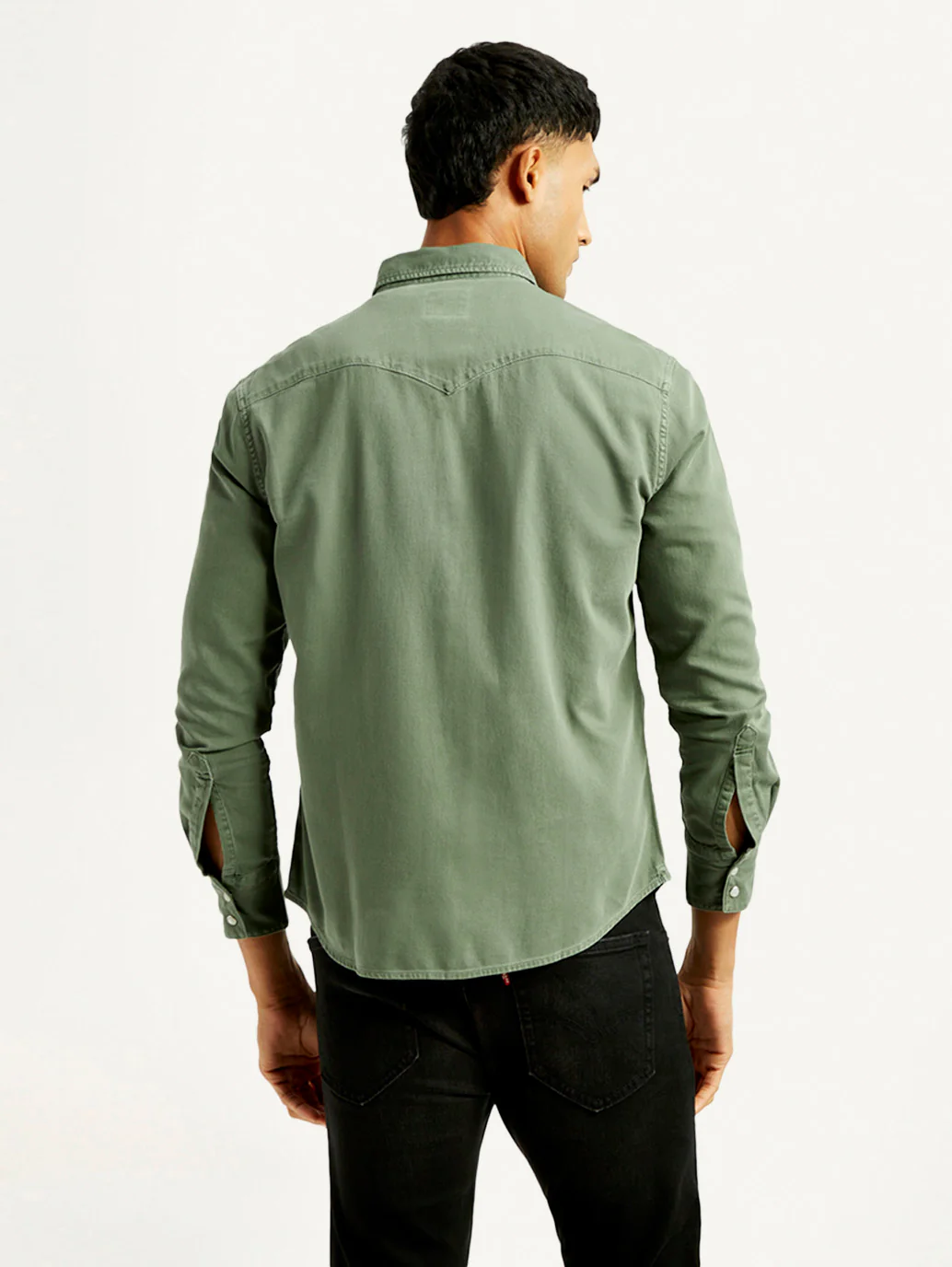 Men's Solid Overdyed Slim Fit Shirt - Image 4