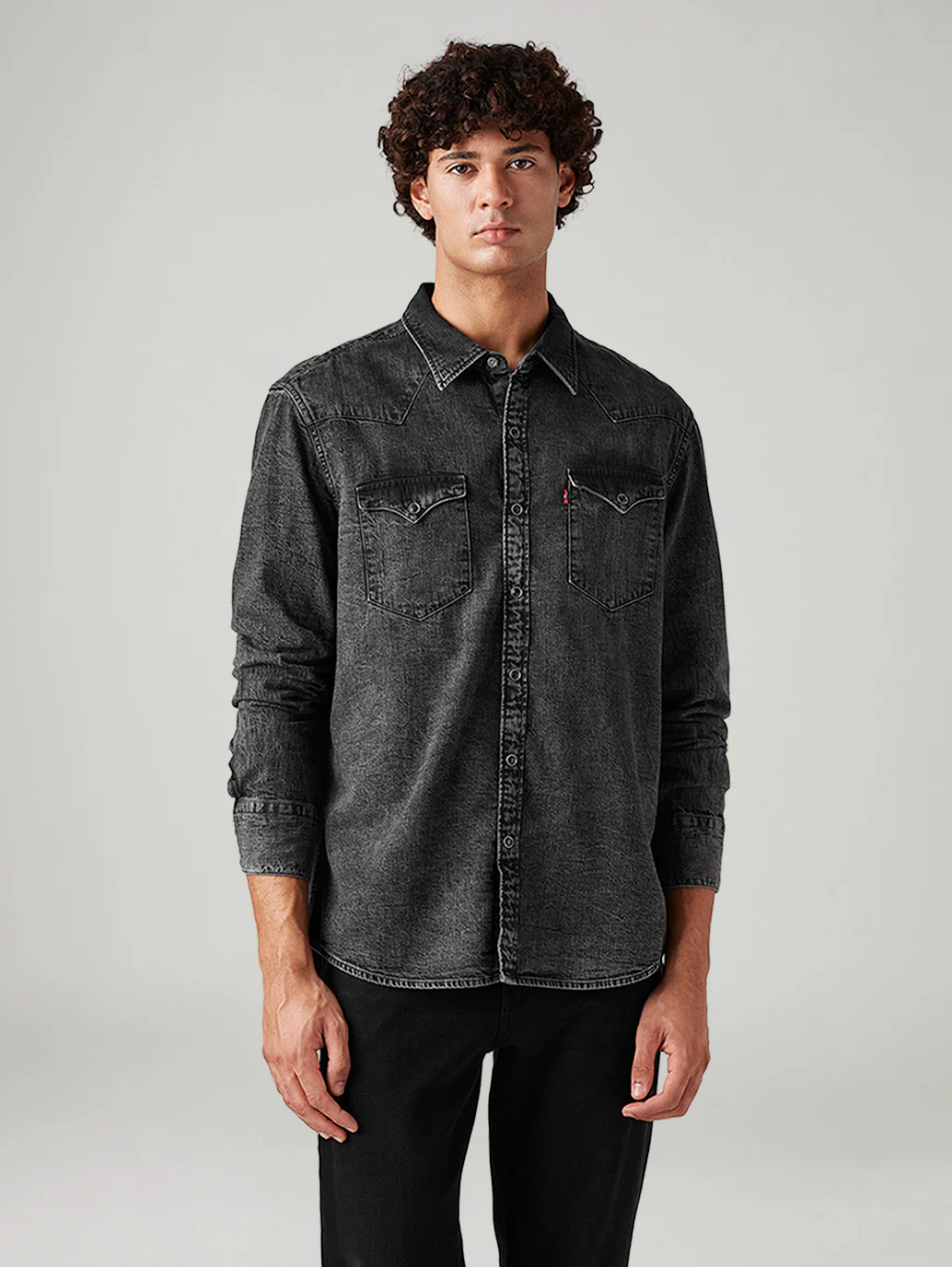 Men's Solid Slim Fit Denim Shirt - Image 2