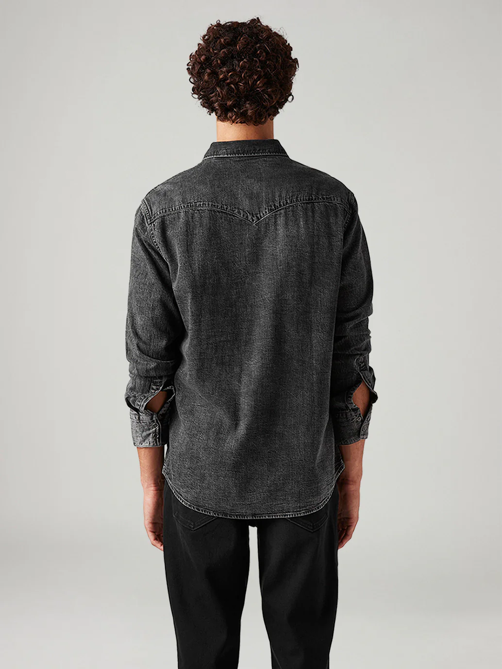 Men's Solid Slim Fit Denim Shirt - Image 3