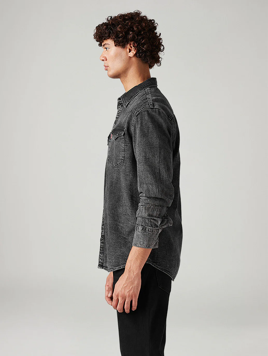 Men's Solid Slim Fit Denim Shirt - Image 5