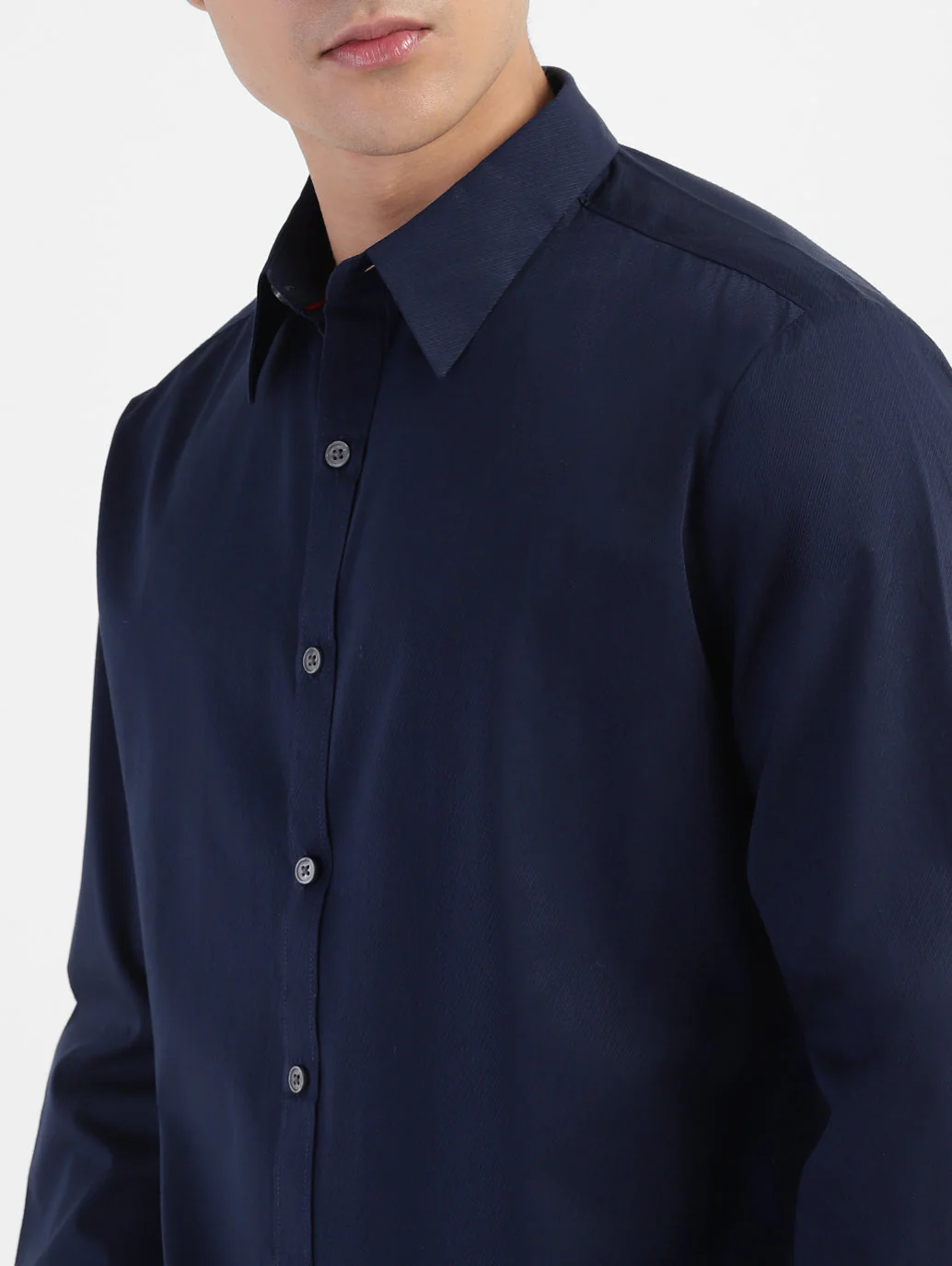 Men's Solid Spread Collar Shirt - Image 6