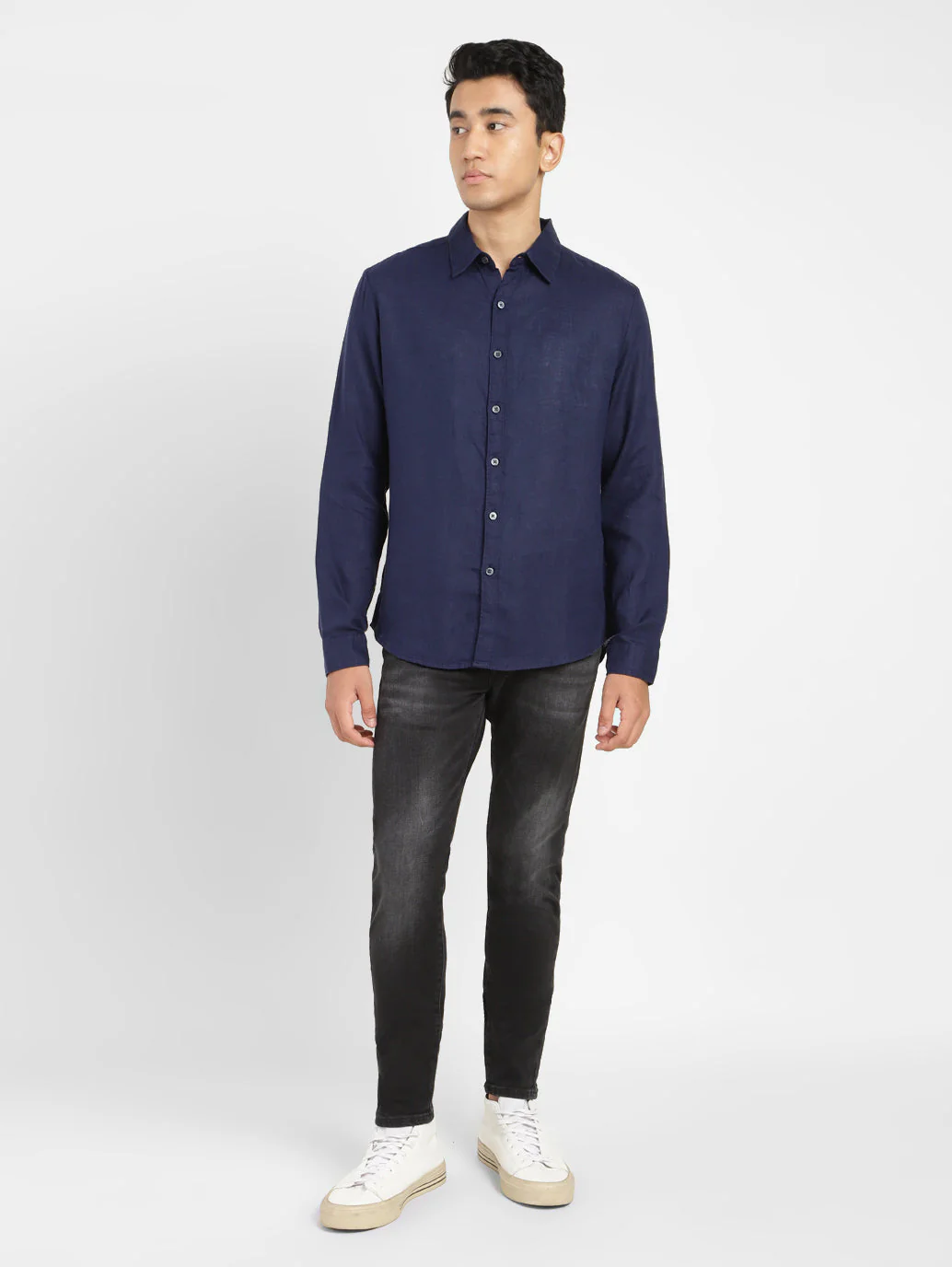 Men's Solid Regular Fit Linen Shirt - Image 6