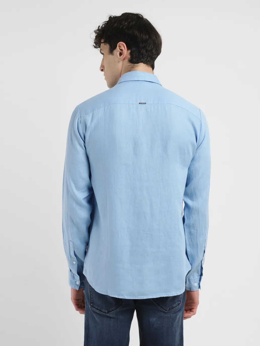 Men's Solid Slim Fit Linen Shirt - Image 3