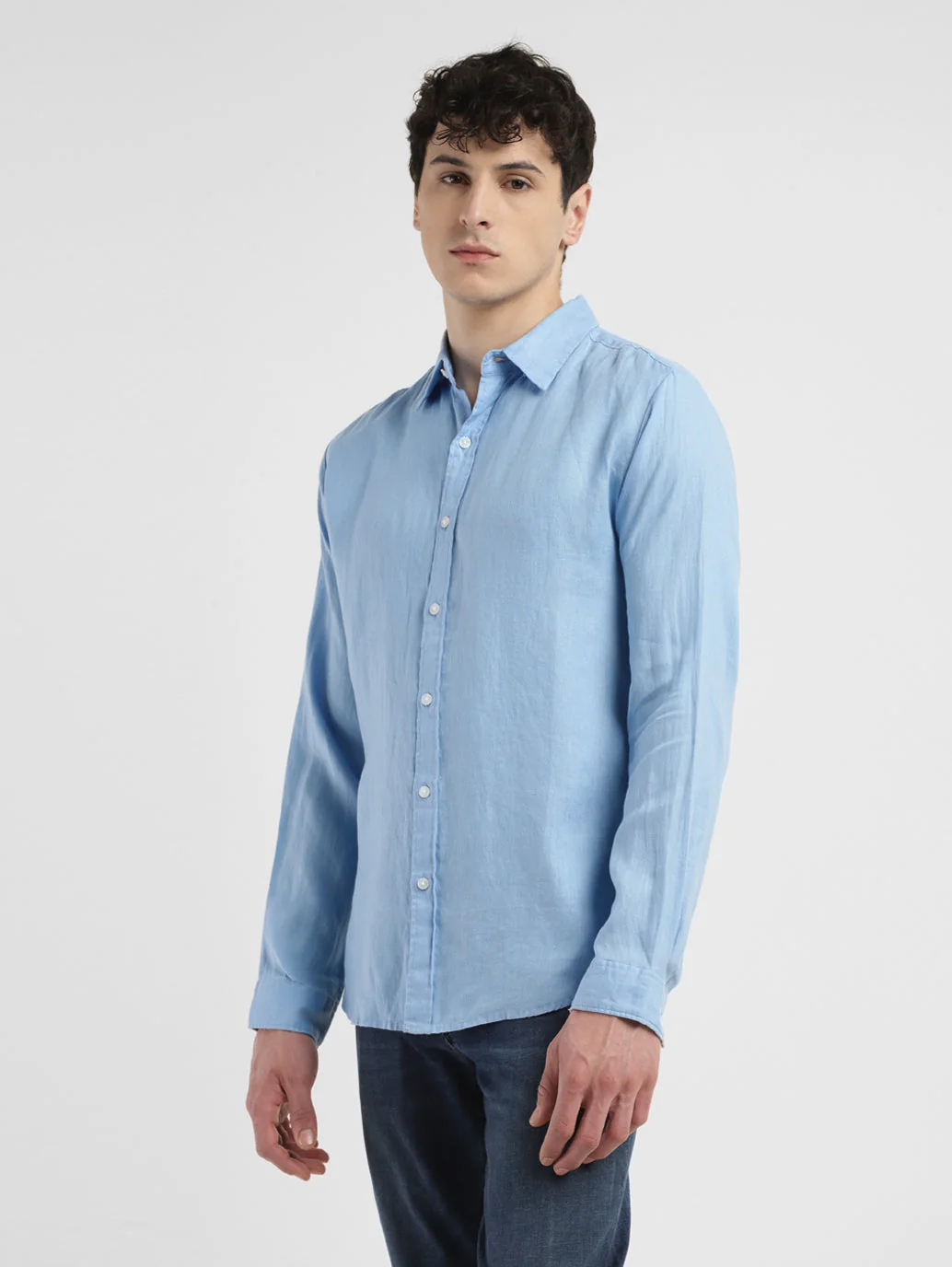 Men's Solid Slim Fit Linen Shirt - Image 5