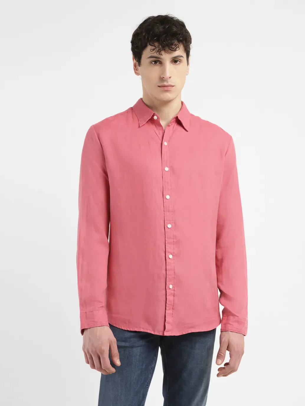 Men's Solid Slim Fit Linen Shirt - Image 2