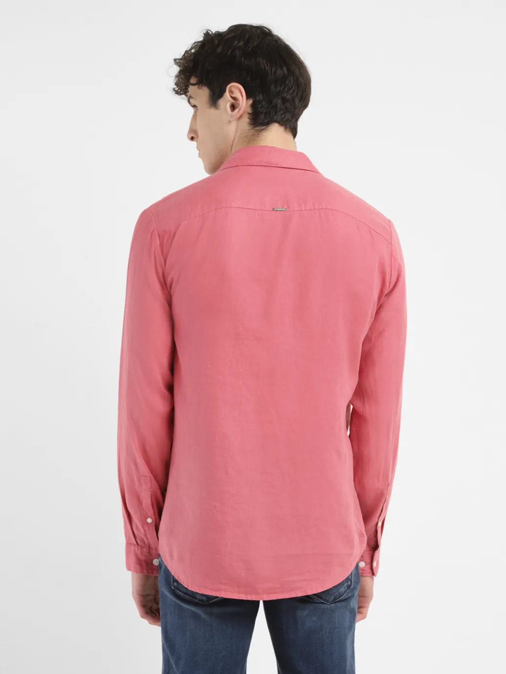 Men's Solid Slim Fit Linen Shirt - Image 3
