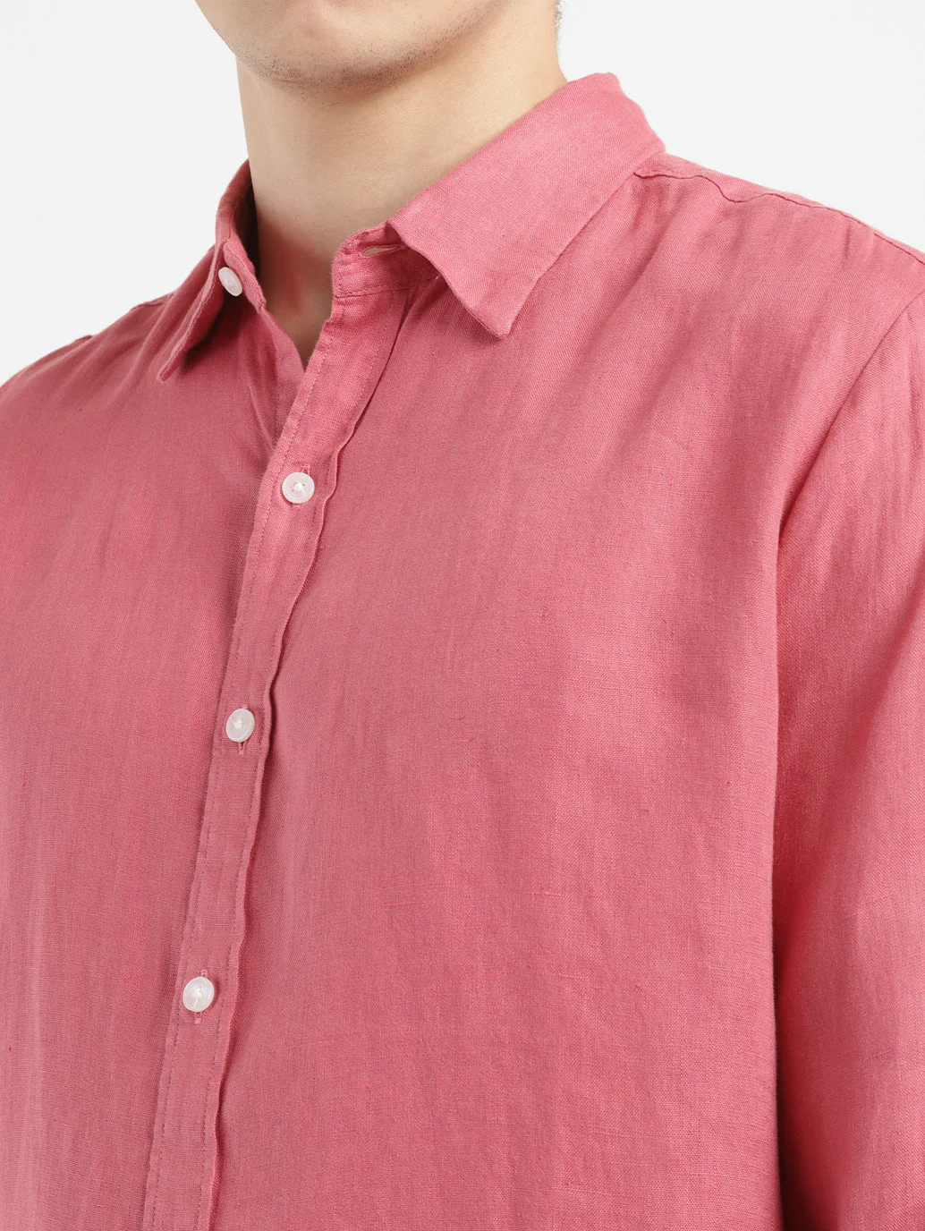 Men's Solid Slim Fit Linen Shirt - Image 4