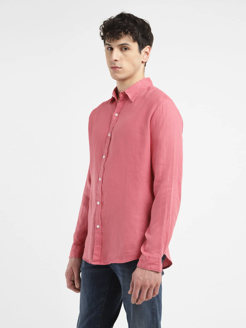 Men's Solid Slim Fit Linen Shirt - Image 5