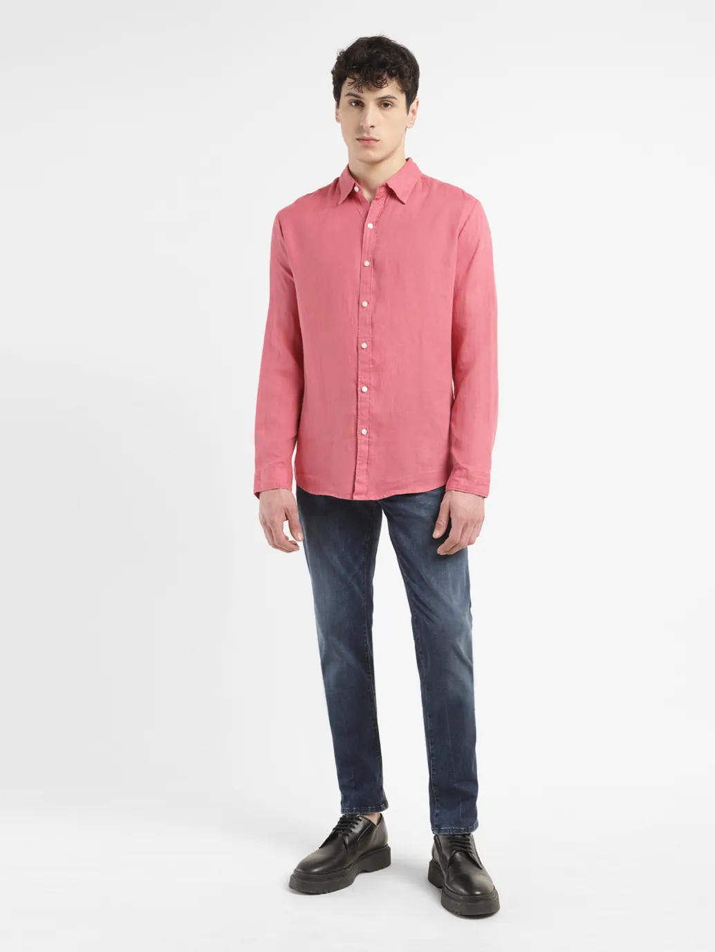 Men's Solid Slim Fit Linen Shirt - Image 6
