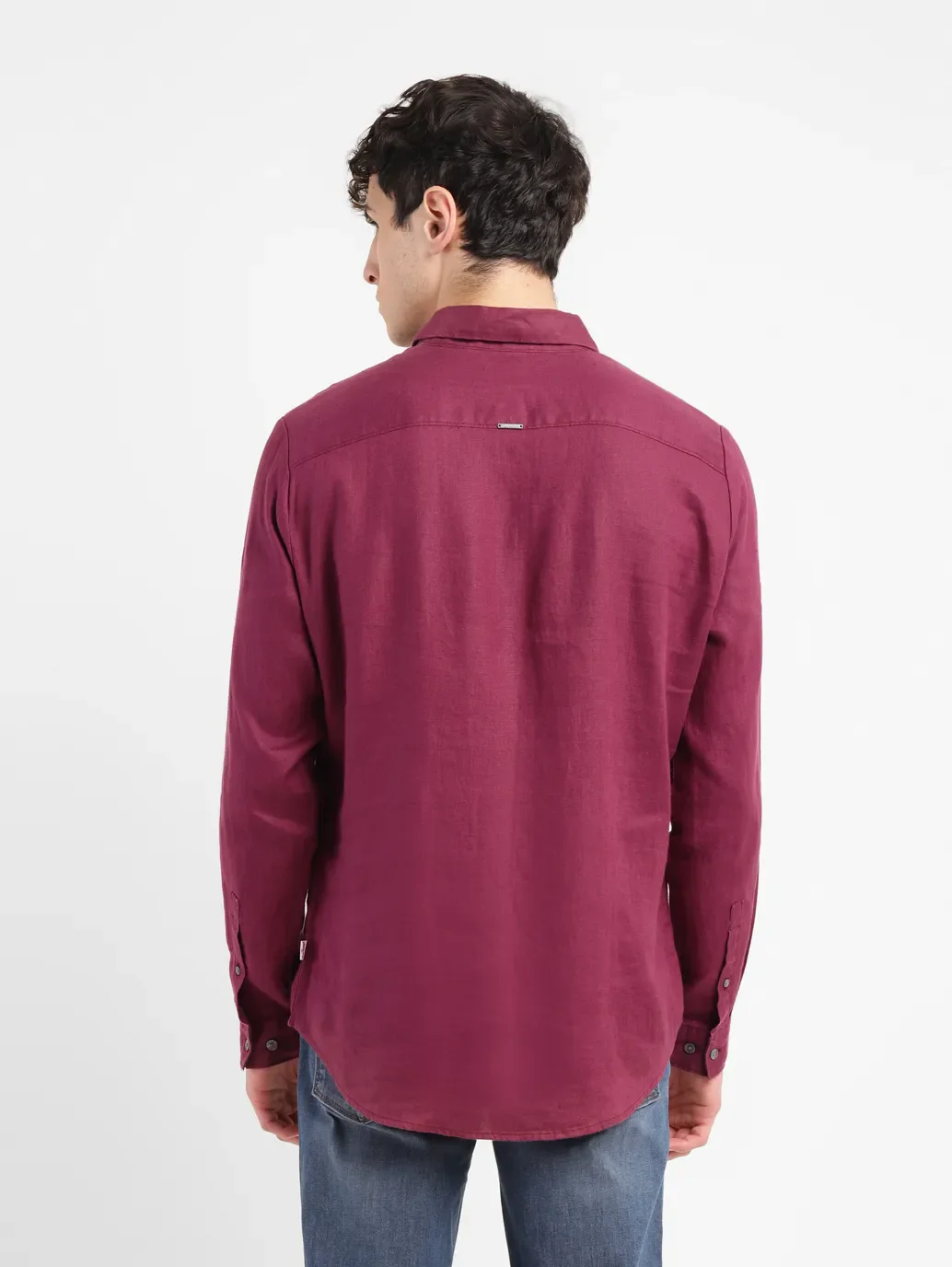 Men's Solid Slim Fit Linen Shirt - Image 3
