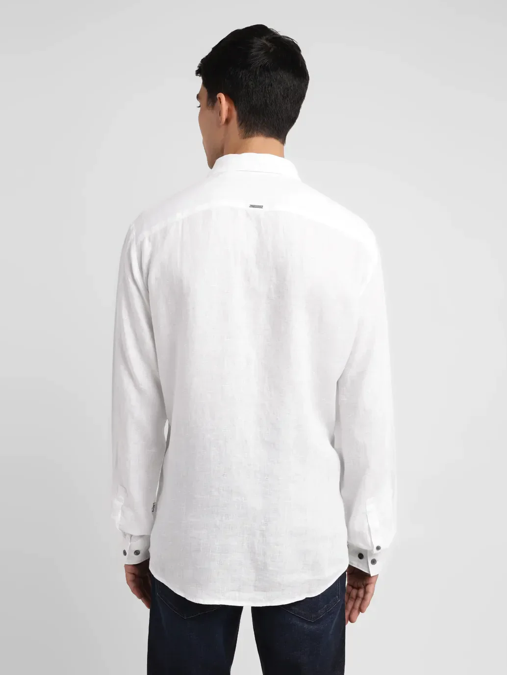 Men's Solid Slim Fit Linen Shirt - Image 3