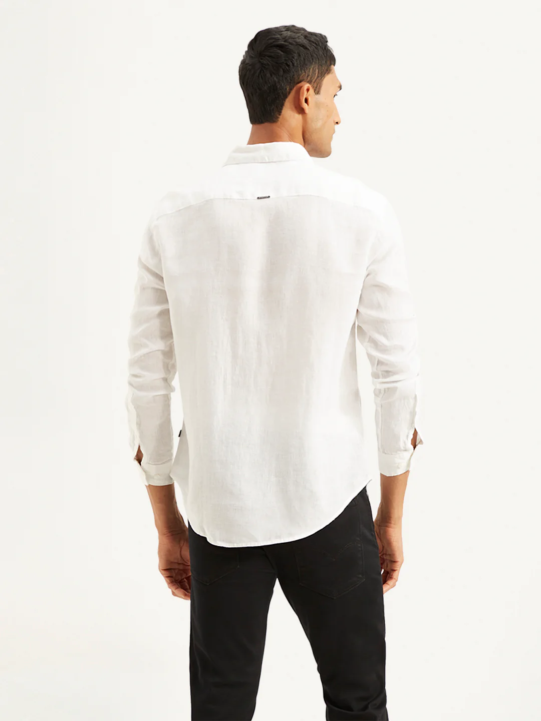 Men's Redloop Solid Slim Fit Linen Shirt - Image 2