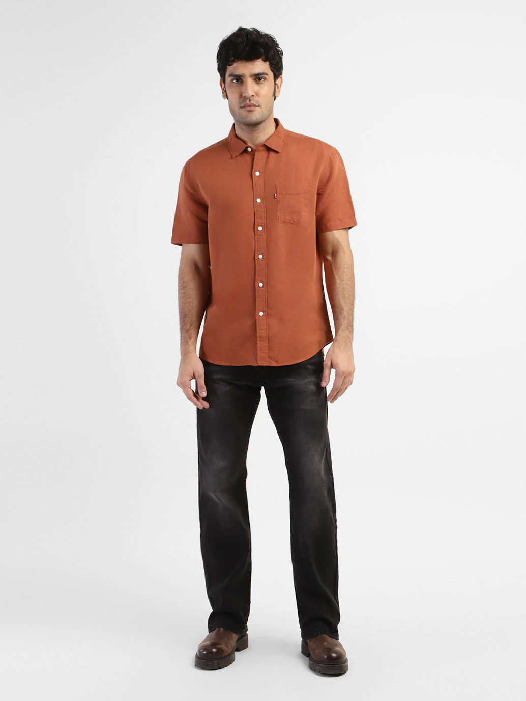 Men's Solid Slim Fit Linen Shirt - Image 5