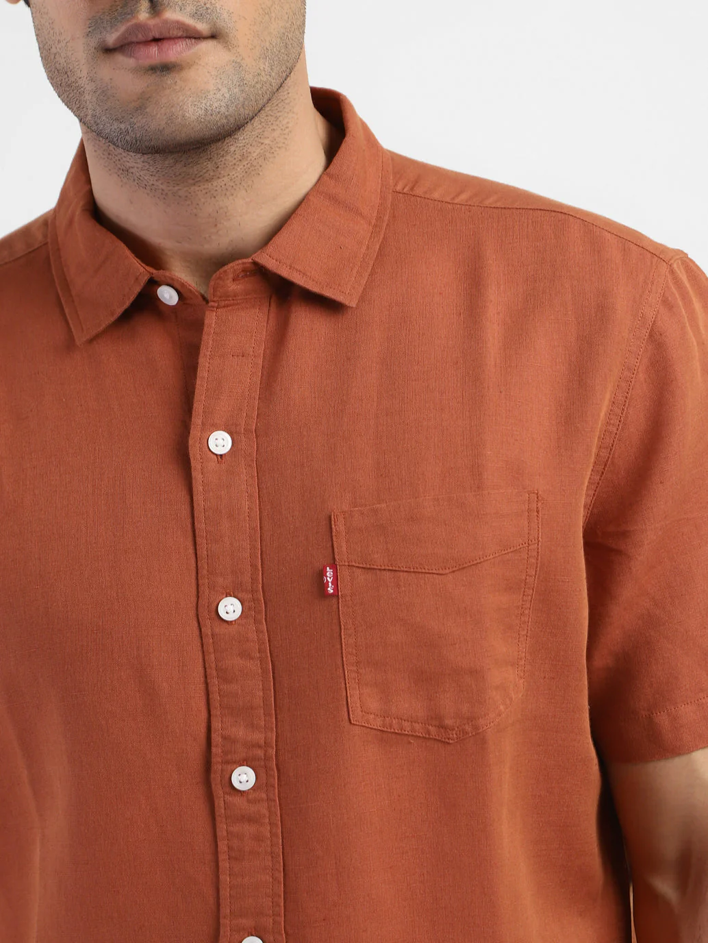 Men's Solid Slim Fit Linen Shirt - Image 6