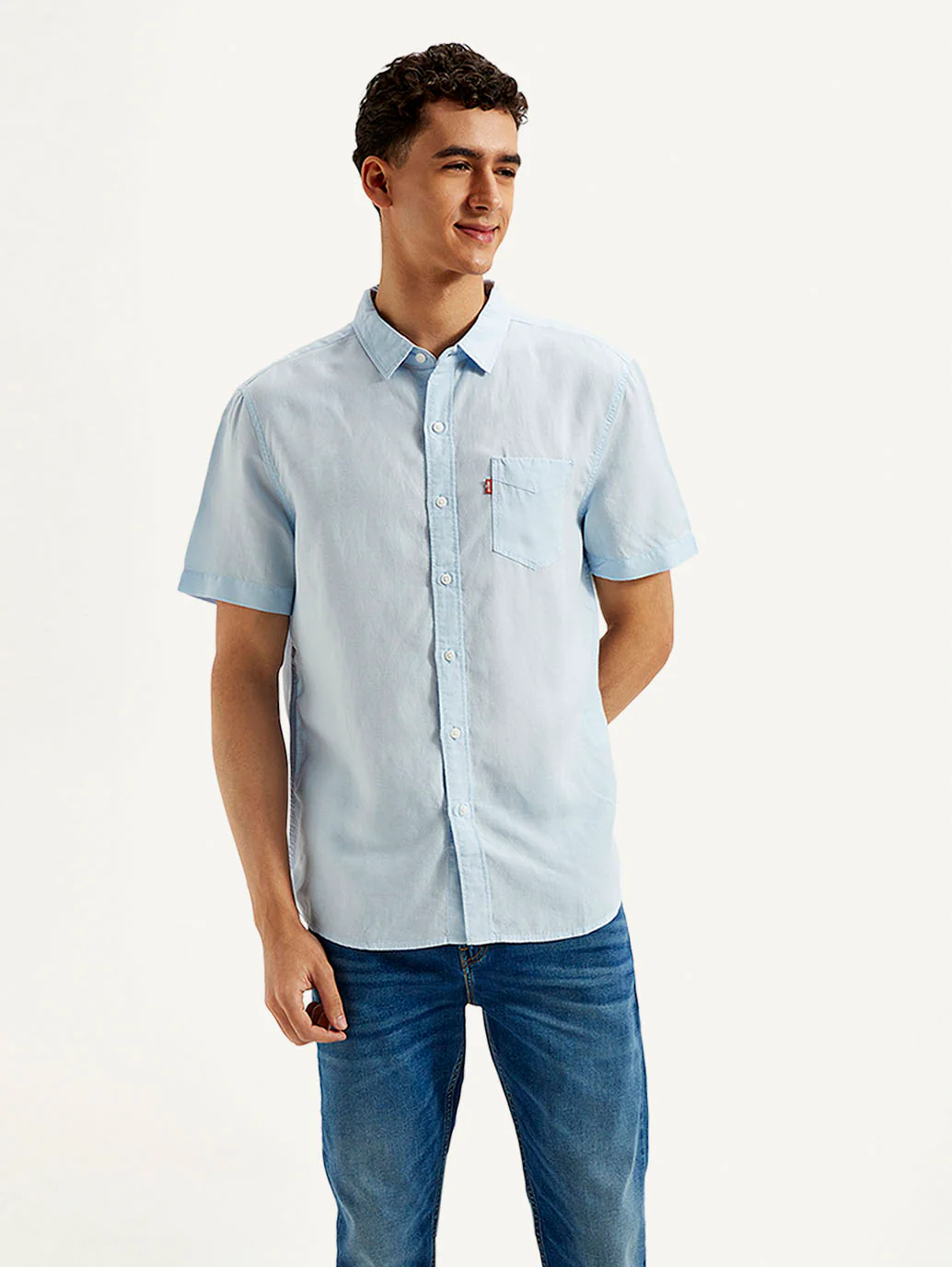 Men's Solid Slim Fit Linen Shirt - Image 2