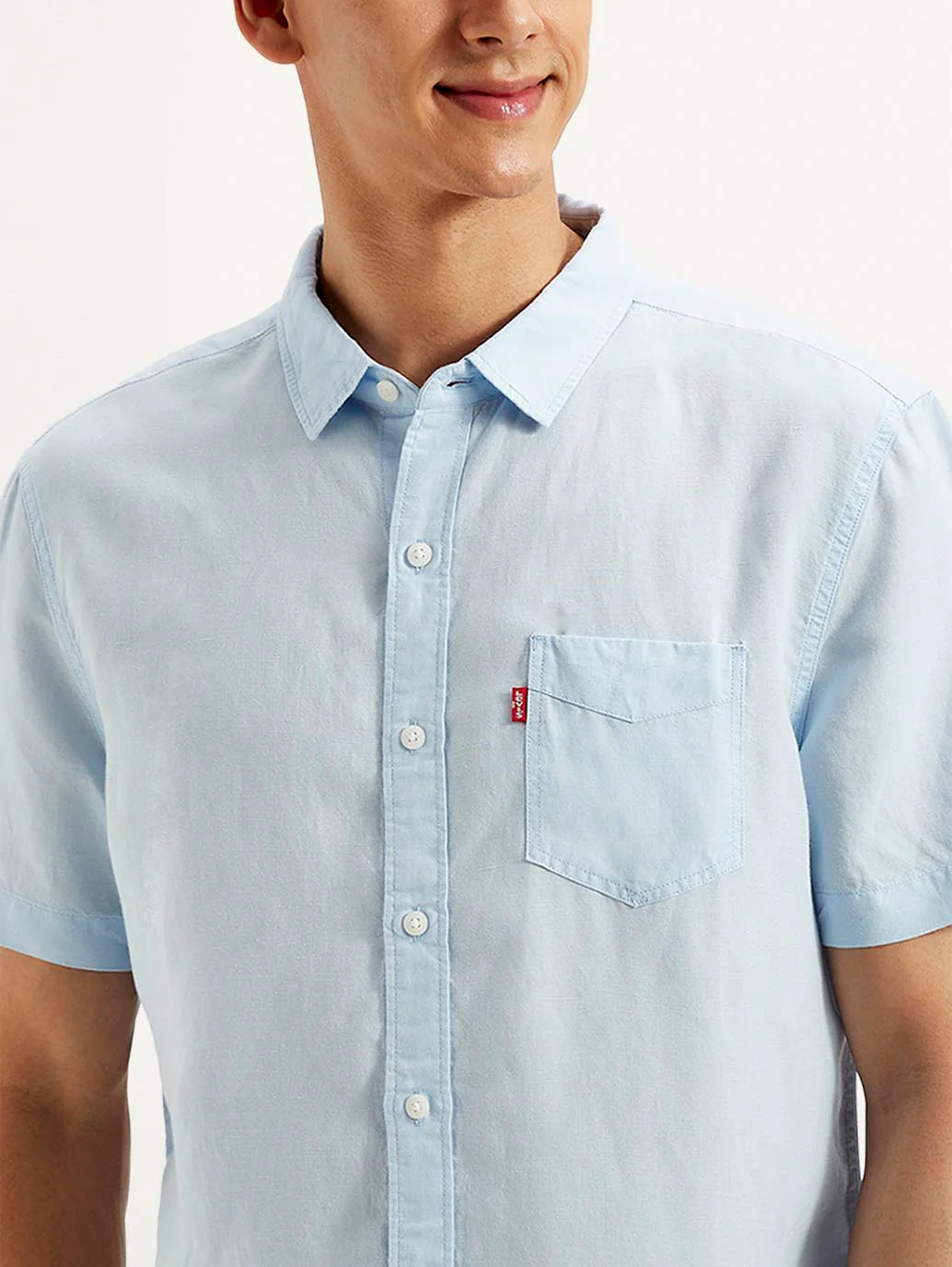 Men's Solid Slim Fit Linen Shirt - Image 4