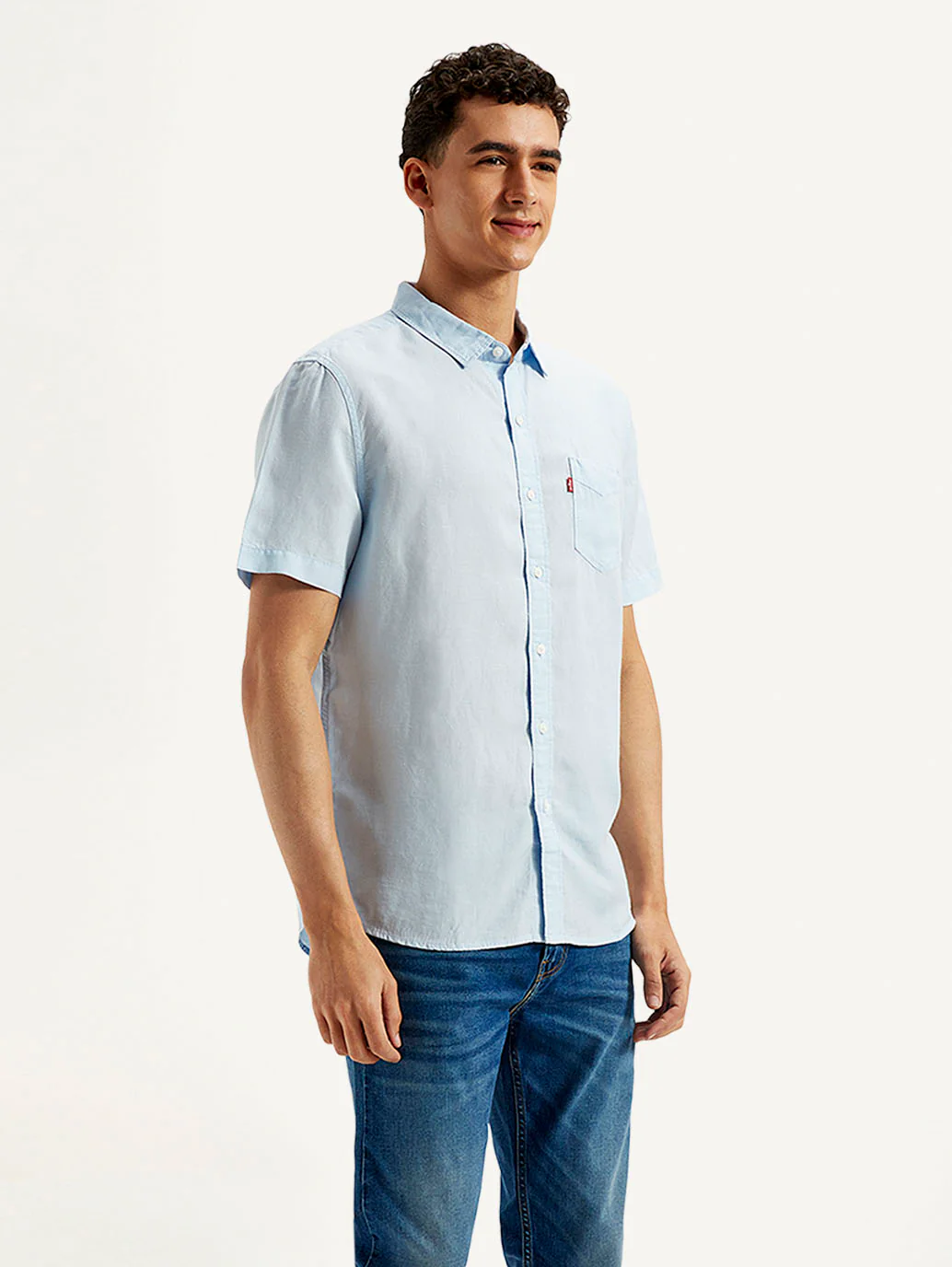 Men's Solid Slim Fit Linen Shirt - Image 5