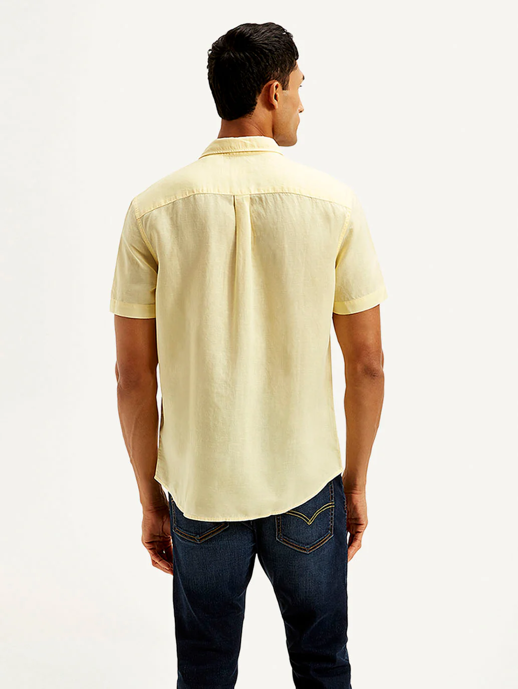 Men's Solid Slim Fit Linen Shirt - Image 3