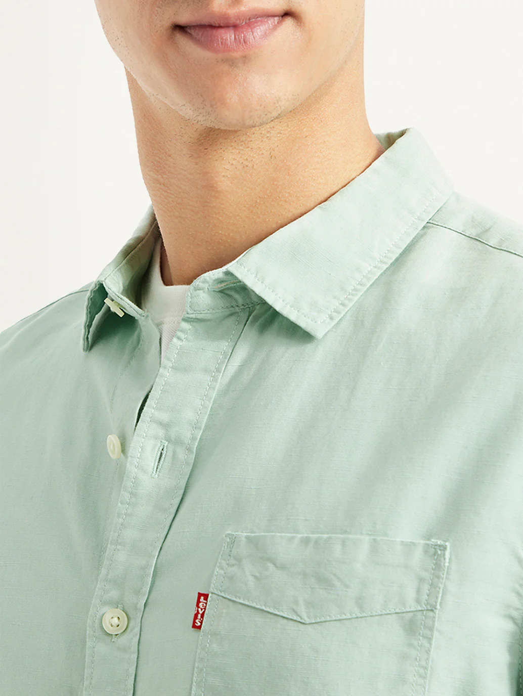 Men's Solid Slim Fit Linen Shirt - Image 3