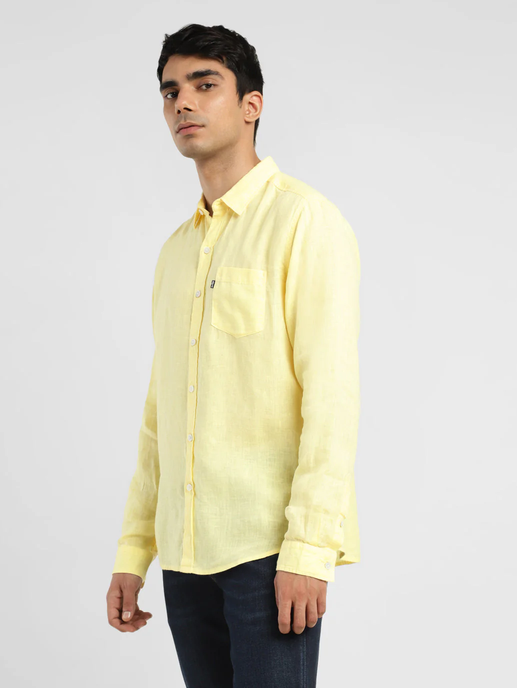 Men's Solid Slim Fit Linen Shirt - Image 4