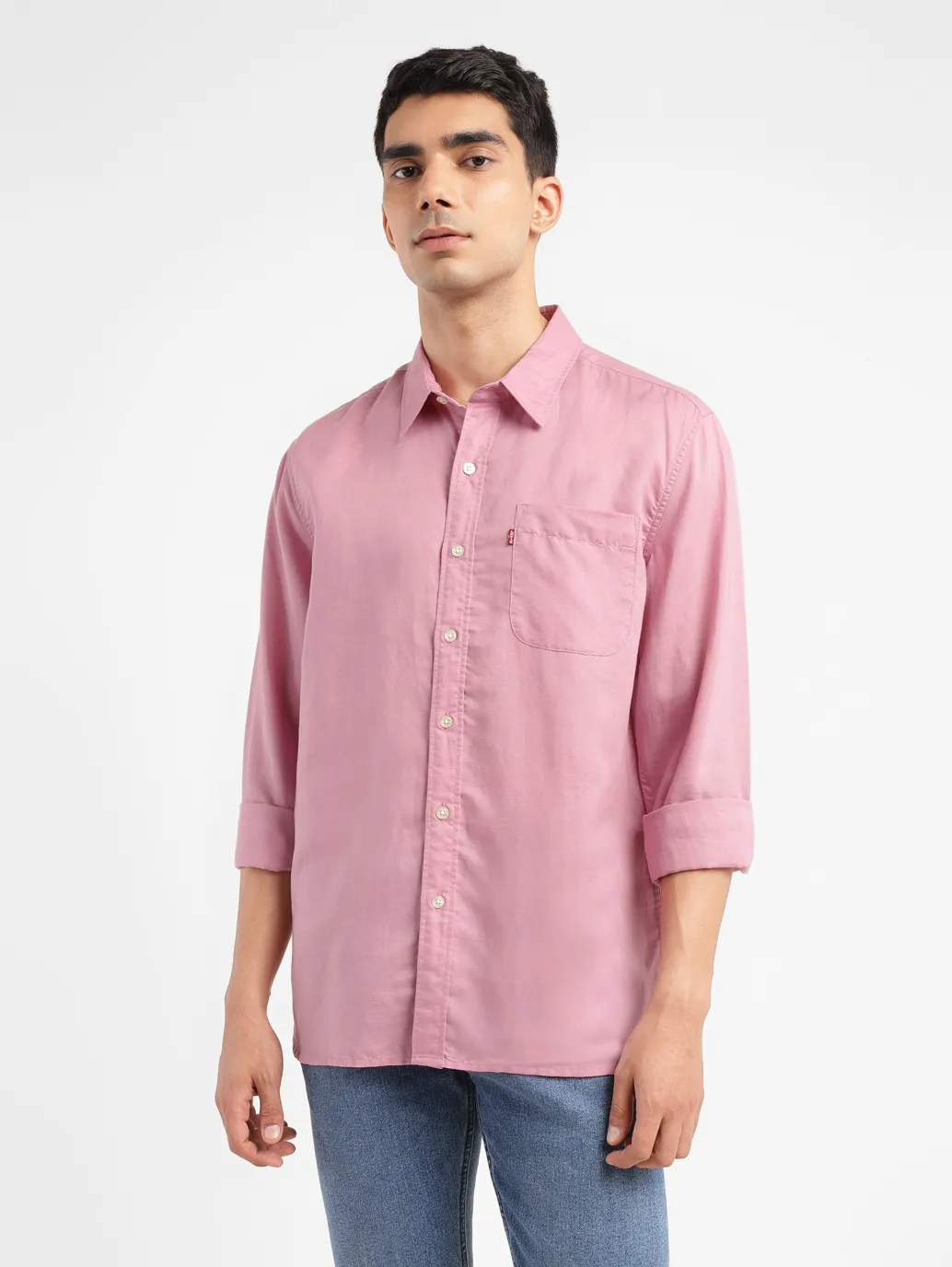 Men's Solid Slim Fit Linen Shirt - Image 2