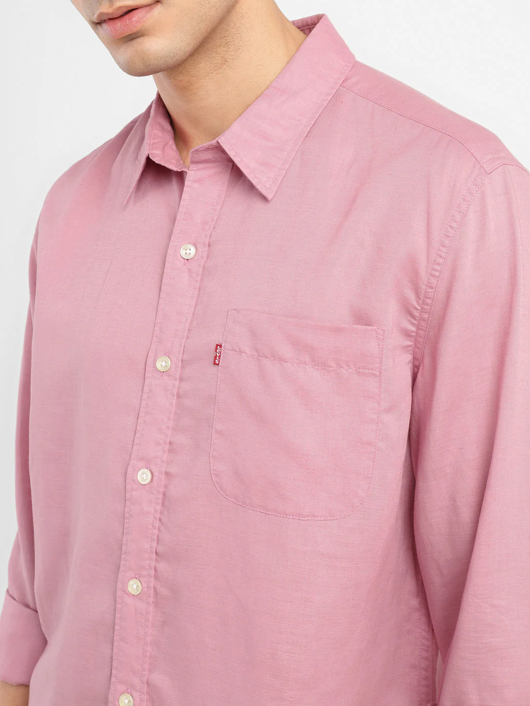 Men's Solid Slim Fit Linen Shirt - Image 4