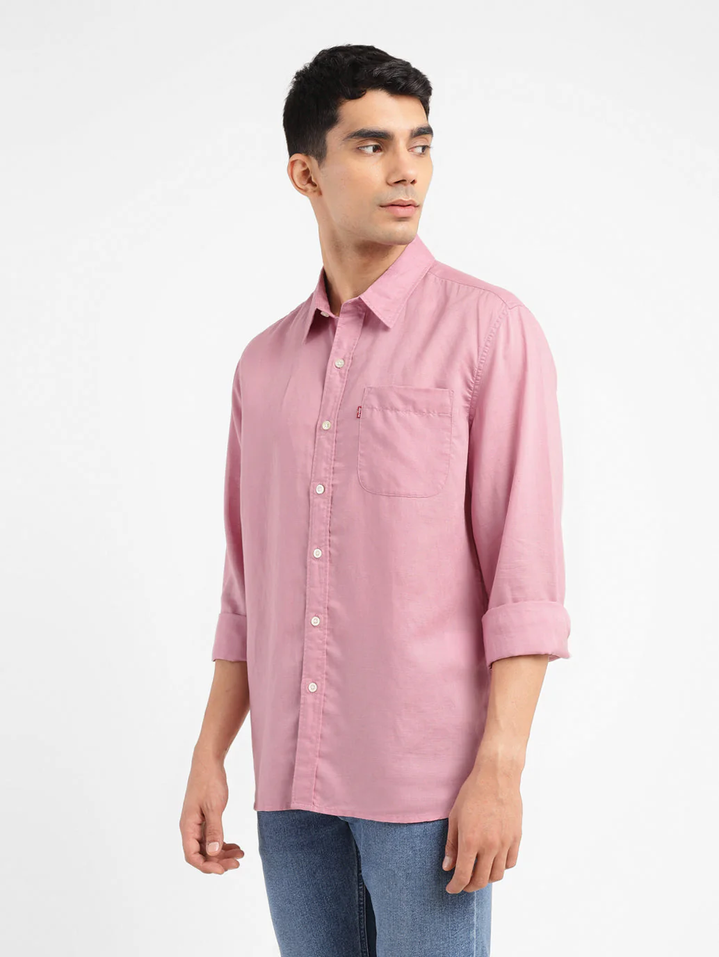 Men's Solid Slim Fit Linen Shirt - Image 5