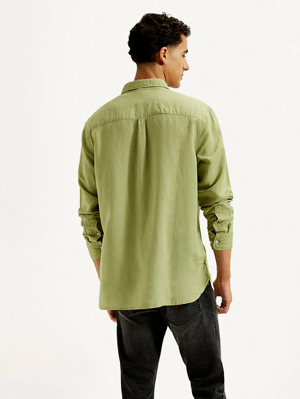 Men's Solid Slim Fit Linen Shirt - Image 3