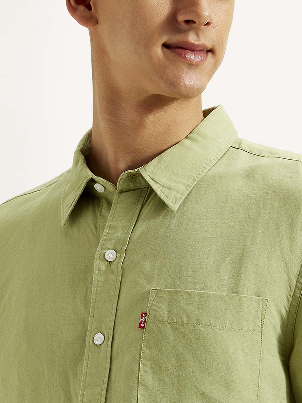 Men's Solid Slim Fit Linen Shirt - Image 4